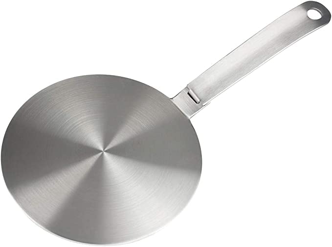 Heat Diffuser Stainless Steel Induction Adapter Plate Removable Handle Coffee Milk Cookware Induction Hob Heat Cooking Diffuser for Electric Stove 55inch
