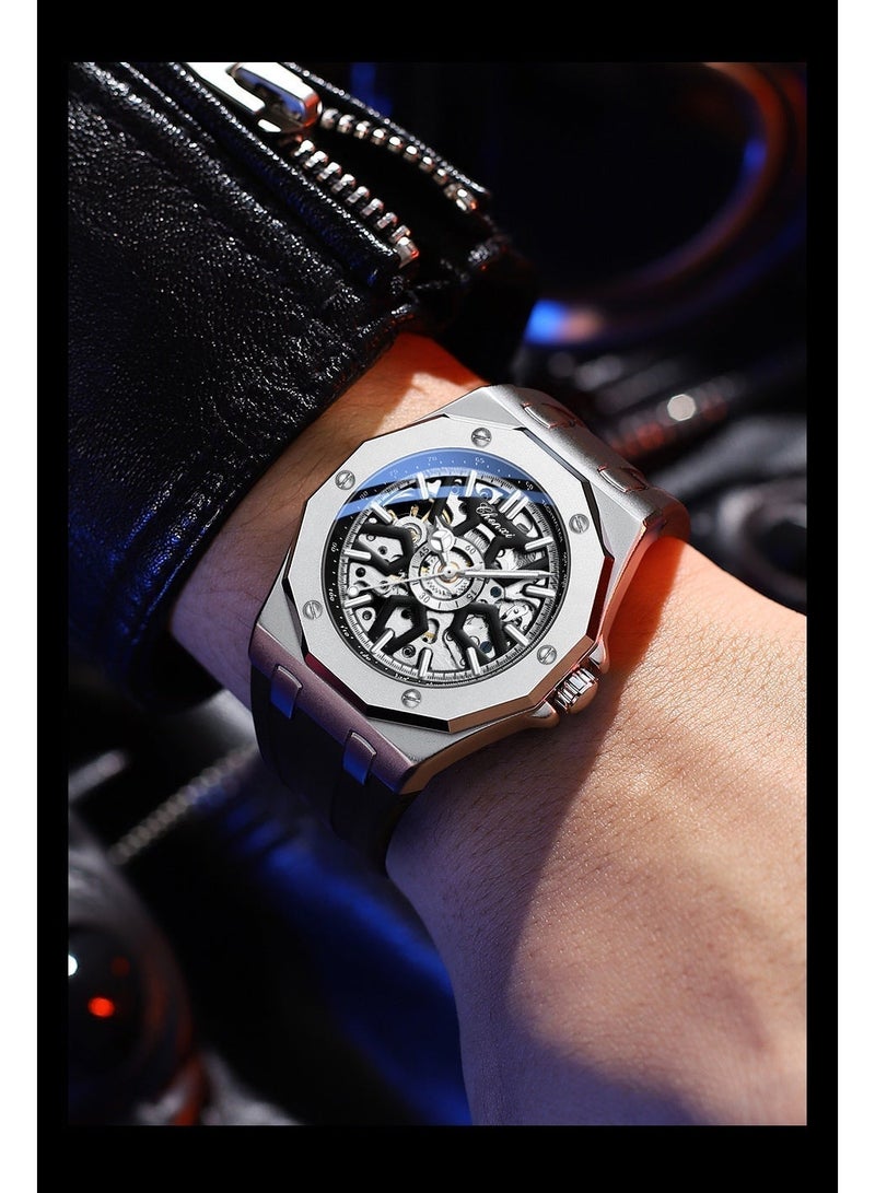 Chenxi Men’s Mechanical Wrist Watch with Luxury Modern Design, Water Resistant, Scratch-Resistant Glass, Silicone Strap with Elegant Box - Image 4