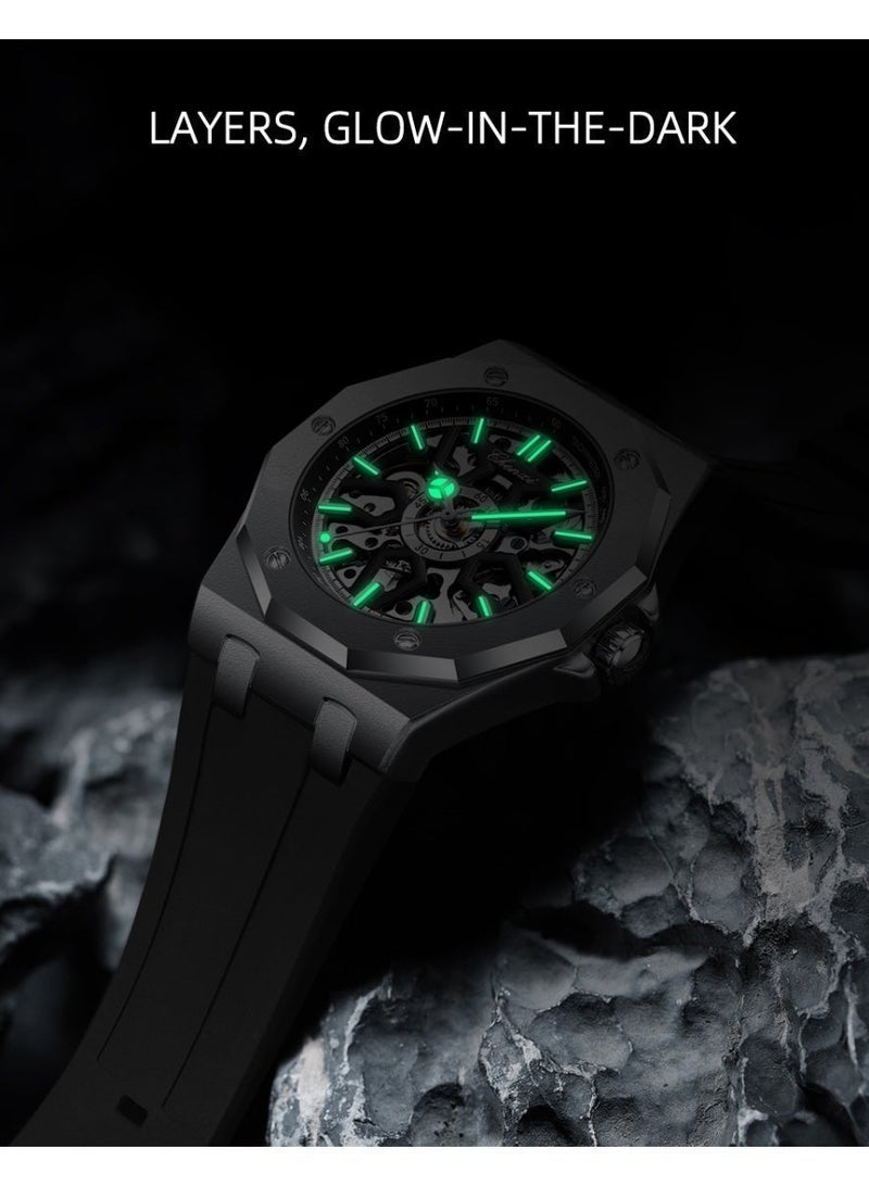 Chenxi Men’s Mechanical Wrist Watch with Luxury Modern Design, Water Resistant, Scratch-Resistant Glass, Silicone Strap with Elegant Box - Image 5
