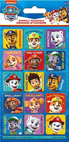 Paper Projects 017012046 Paw Patrol Sparkly Reusable Reward Stickers Blue 195cm x 95cm - Image 1