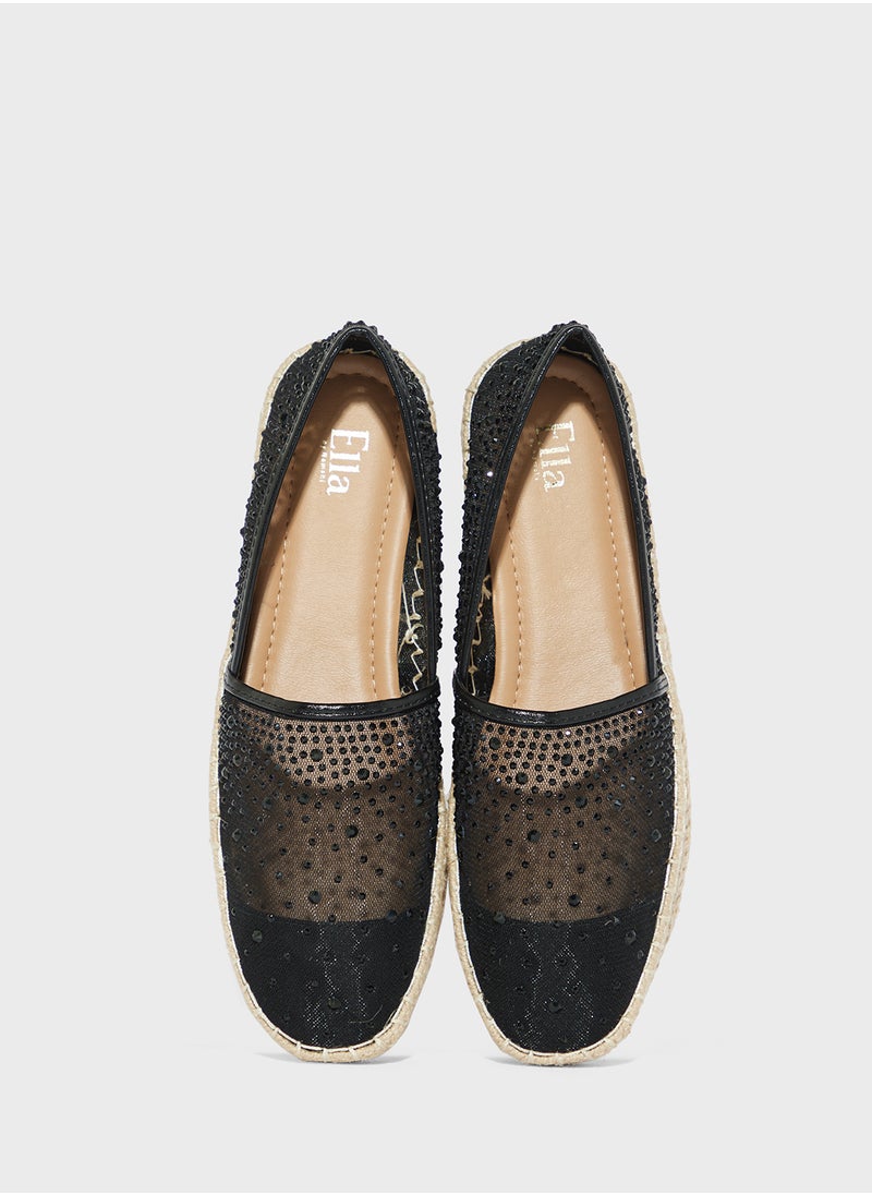 ELLA Mesh Diamante Espadrille  - Image 4