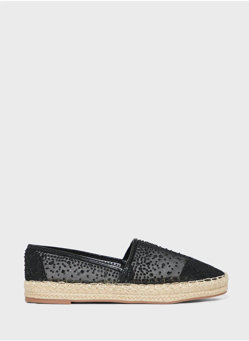 ايلا Mesh Diamante Espadrille