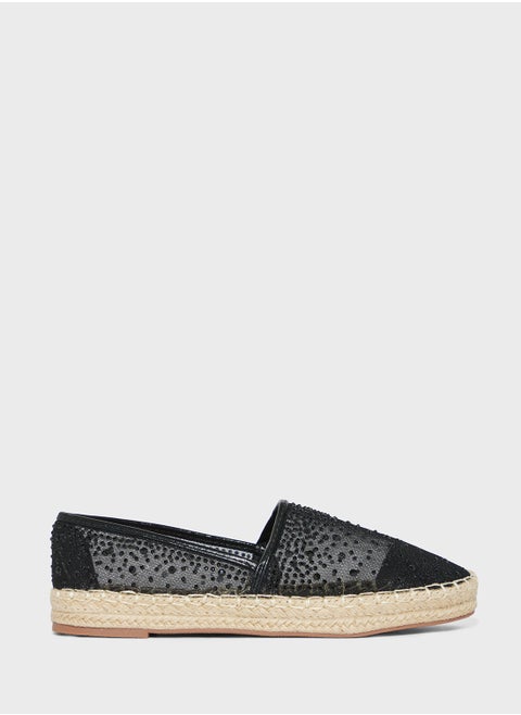 Mesh Diamante Espadrille