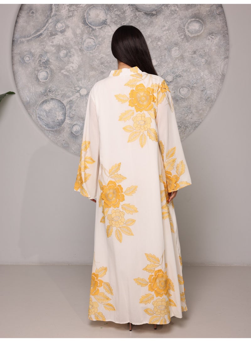 اكسا جلابية بتلات ناعمة IK5017 اصفر - Image 4