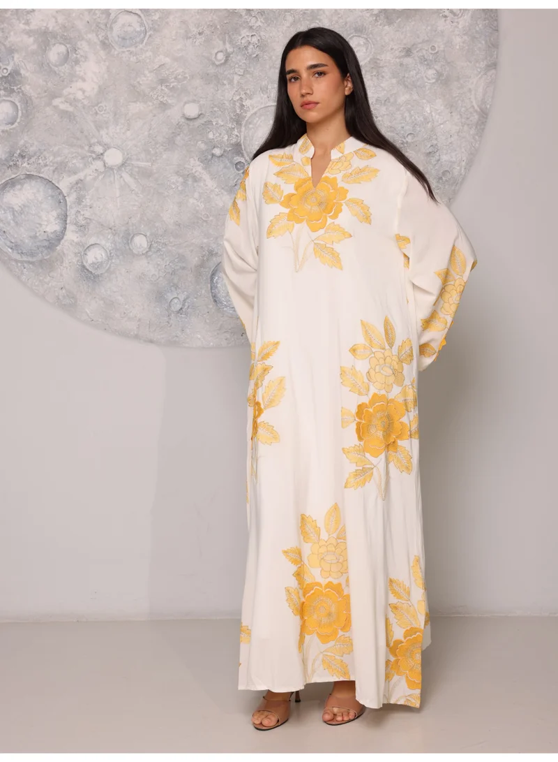 IKKXA Azure Petal Jalabiya IK5017 Yellow