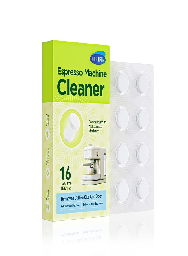 apptrin Espresso Machine Cleaning Tablets,16 Pack Coffee Machine Descaler Compatible with Breville, Gaggia, Delonghi, Jura, Coffee Oil Remover Tablets Suitable for use with all Espresso machines - Image 1