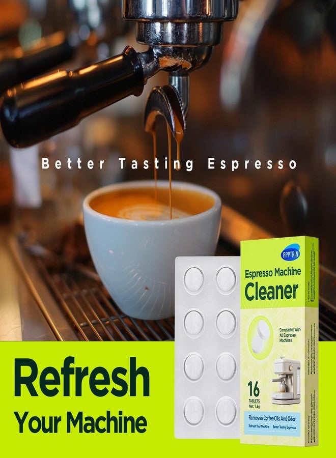 apptrin Espresso Machine Cleaning Tablets,16 Pack Coffee Machine Descaler Compatible with Breville, Gaggia, Delonghi, Jura, Coffee Oil Remover Tablets Suitable for use with all Espresso machines - Image 2