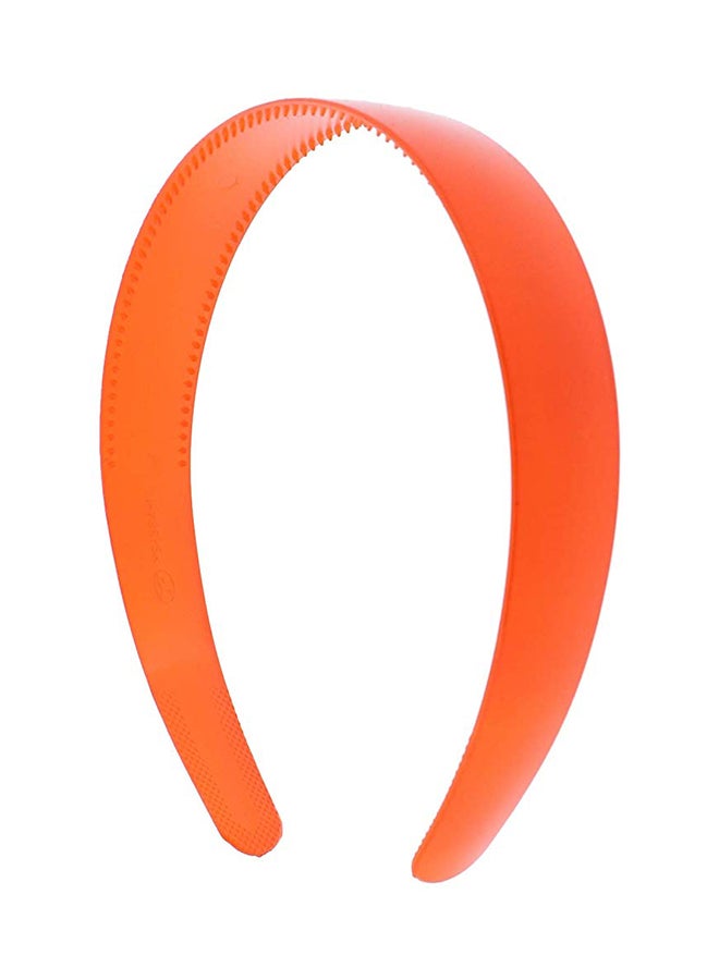 Motique Accessories Orange 1 Inch Plastic Hard Headband with Teeth Head band Women Girls