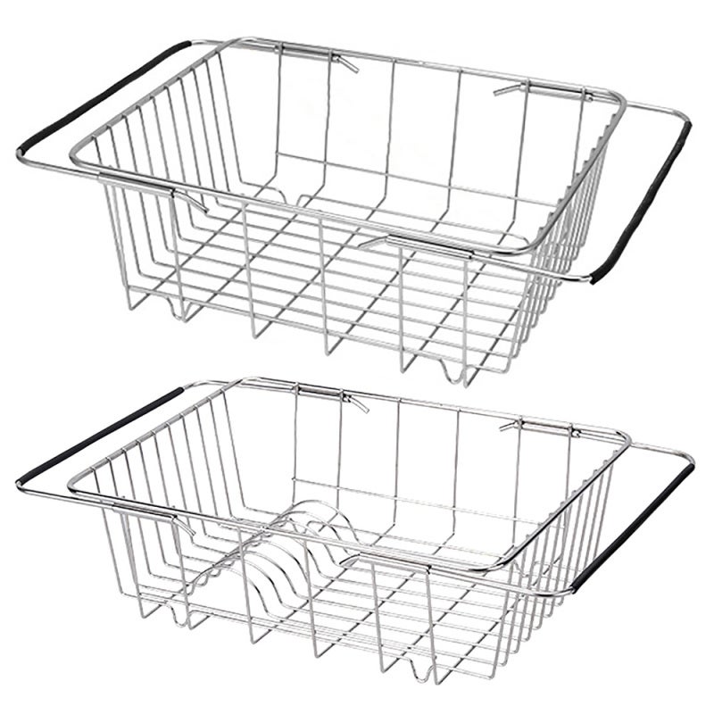 Expandable Stainless Steel Dish Drainer - Rust-Resistant Large Capacity Sink Organizer for Home Kitchen Countertop Or Sink Use - Image 1