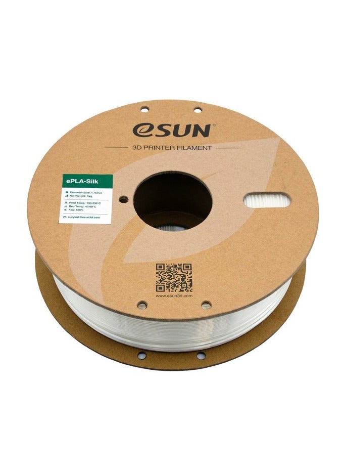 eSUN eSUN eSilk PLA 3D Printer Filament, Dimensional Accuracy +/- 0.05 mm, 1 kg Spool, 1.75 mm, White - Image 2