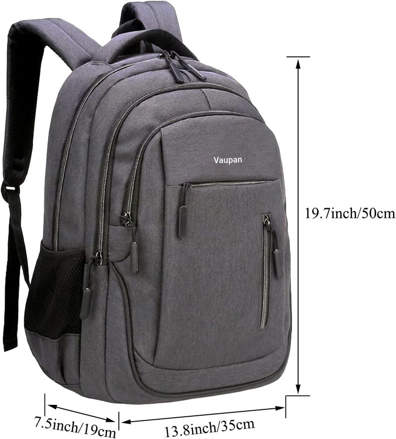 Vaupan Business Travel Laptop Backpack, Water Resistant College School Computer Bag Gifts with USB Charging Port for Men & Women Fits 15.6 Inch Notebook - Image 2