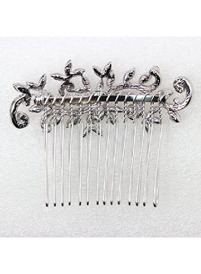 Faship Purple Crystal Floral Hair Comb - Image 3