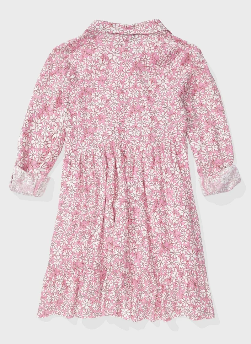American Eagle Floral Print Shirt Dress