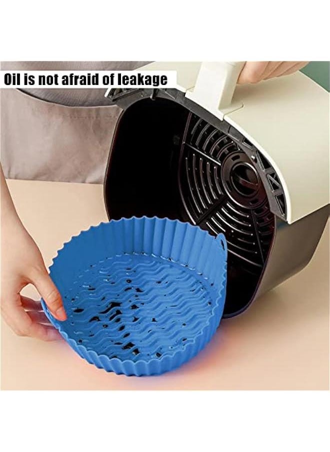 ماركة غير محددة 7.5 Inches Air Fryer Silicone Liner,Non Stick Round Air Fryer Silicone Pot Heat Resistant,Reusable Air Fryers Oven Liner Accessories,Food Safe Air Fryer Accessory,Reusable Air Fryers Oven Round Tray  - Image 3