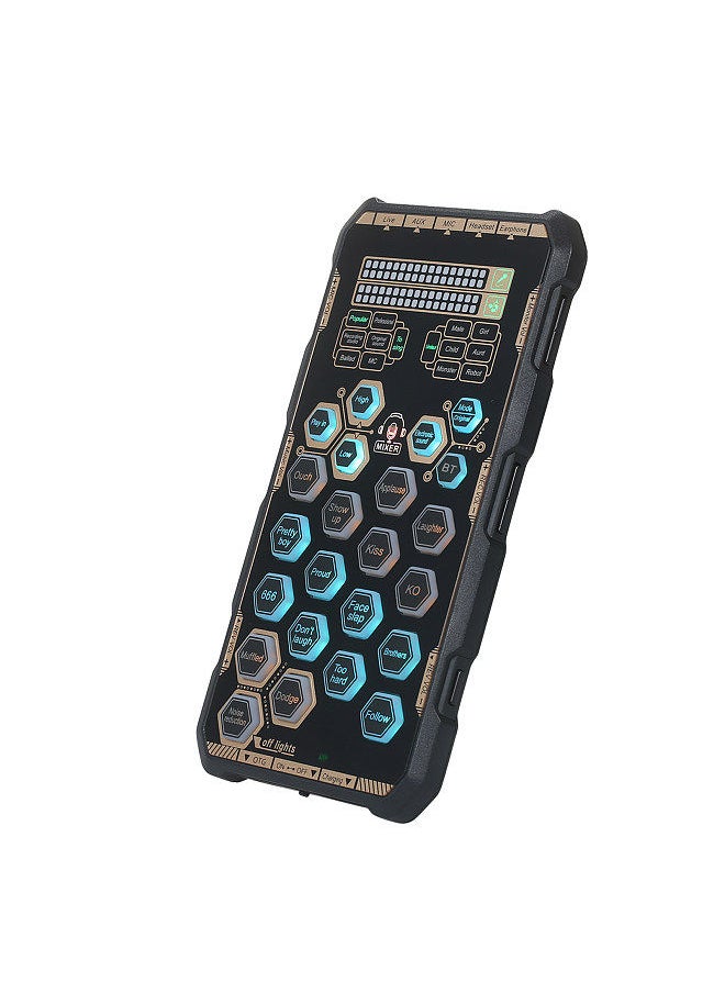 Generic Live Sound Card Handheld Outdoor Portable DSP Sound Card Effect Device Audio Mixer Voice Changer Audio Card Sound Changer for Mobile Phone and Computer Singing Live-streaming  - Image 2