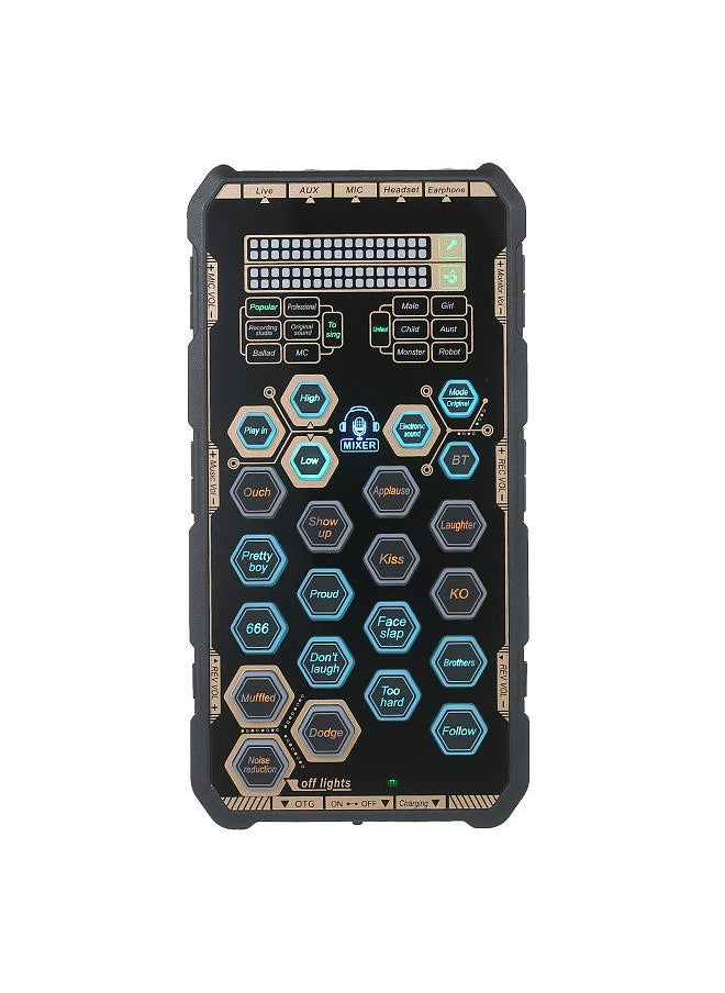 Generic Live Sound Card Handheld Outdoor Portable DSP Sound Card Effect Device Audio Mixer Voice Changer Audio Card Sound Changer for Mobile Phone and Computer Singing Live-streaming  - Image 1