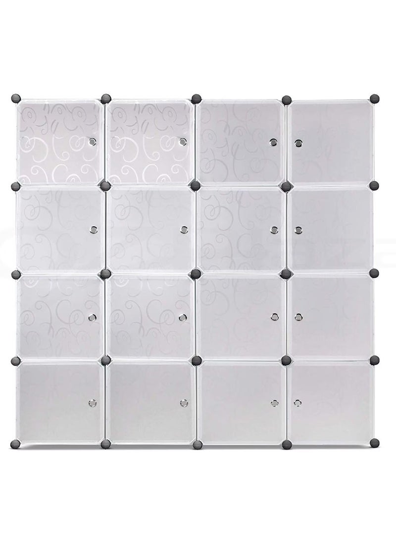 DubaiGallery Plastic Modular Shelf, Expandable 16 Compartment Wardrobe System  - Image 1