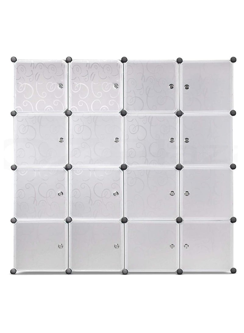 DubaiGallery Plastic Modular Shelf, Expandable 16 Compartment Wardrobe System  - Image 2