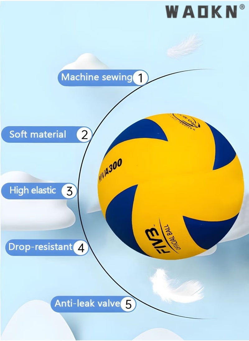 WAOKN Soft Touch Volleyball - Official Size 5 for Indoor/Outdoor/Gym/Beach Games,Explosion Proof Machine Sewn Soft Volleyball,Sports Training Game Play Ball,Premium Soft Volleyball  - Image 3