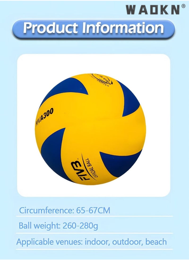 WAOKN Soft Touch Volleyball - Official Size 5 for Indoor/Outdoor/Gym/Beach Games,Explosion Proof Machine Sewn Soft Volleyball,Sports Training Game Play Ball,Premium Soft Volleyball  - Image 2