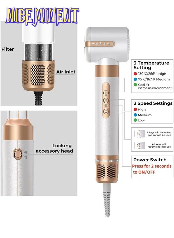 NIBEMINENT 7 in 1 Hair Styler Brush & Hair Dryer, Hair Curler,Hot Air Brush Set,110000 RPM High Speed Multi Styler Hair Straightener,Automatic Curling hair for Fast Drying Curling Volumizing Straightening - Image 2