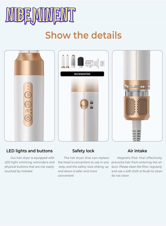 NIBEMINENT 7 in 1 Hair Styler Brush & Hair Dryer, Hair Curler,Hot Air Brush Set,110000 RPM High Speed Multi Styler Hair Straightener,Automatic Curling hair for Fast Drying Curling Volumizing Straightening - Image 3