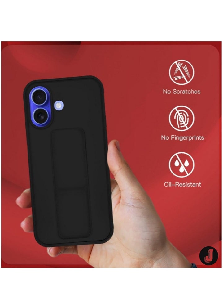 JAJEEK iPhone 16 Magnetic Car Mount Case – Purple Silicone Kickstand with Hand Strap & Multi-Stand Functionality - Image 3