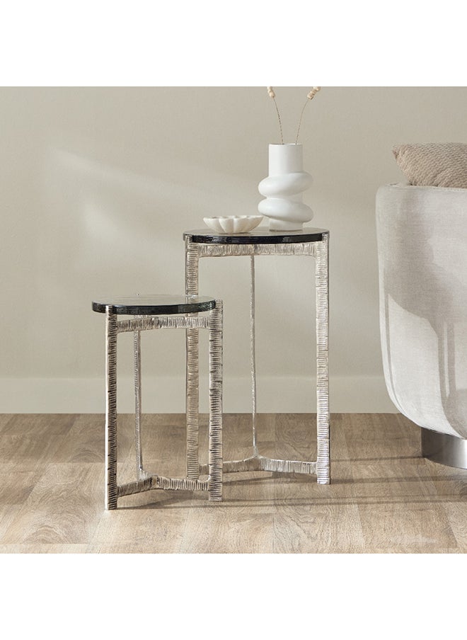 Home Box Elson 2-Piece Glass Top Accent Table Set 38 x 62 x 38 cm  - Image 1