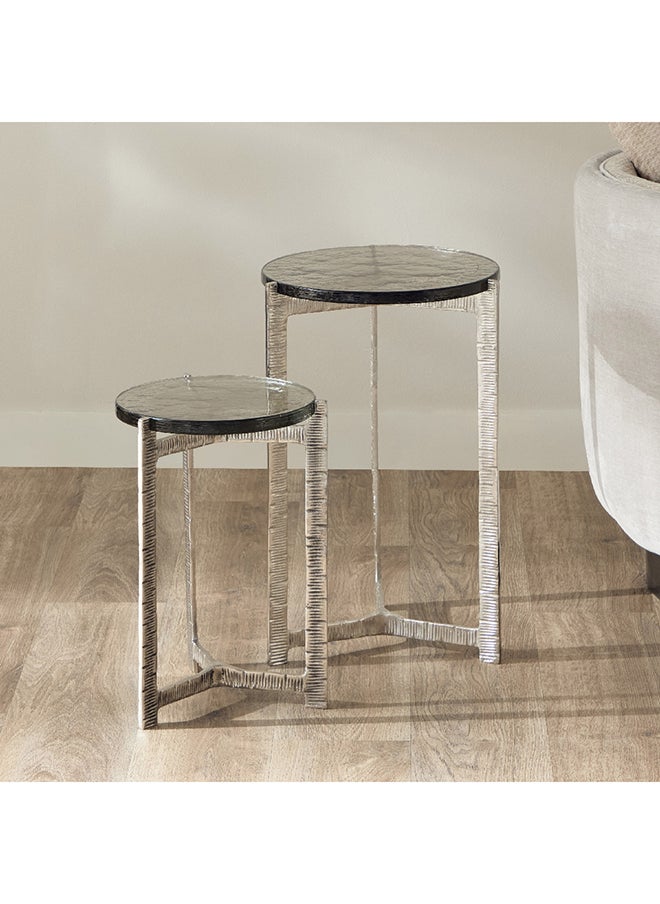 Home Box Elson 2-Piece Glass Top Accent Table Set 38 x 62 x 38 cm  - Image 2