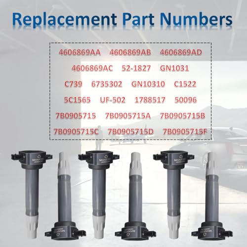 MANATEE 4606869AA Ignition Coil Pack and 7781 Iridium Spark Plugs Set for Dodge Avenger Charger Nitro Magnum, Chrysler 300 Sebring Pacifica Town & Country 3.5L 4.0L V6 2006-2010, 04606869AB UF502 - Image 2