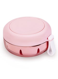 YCROJBK Denture Case, Definitely No-Leak Denture Bath Box for Traveling Perfectly, Denture Cup with Strainer & Magnetic Mirror,Completely Clean Care for Retainer, Mouth Guard, & Denture(PINK)  - Image 1