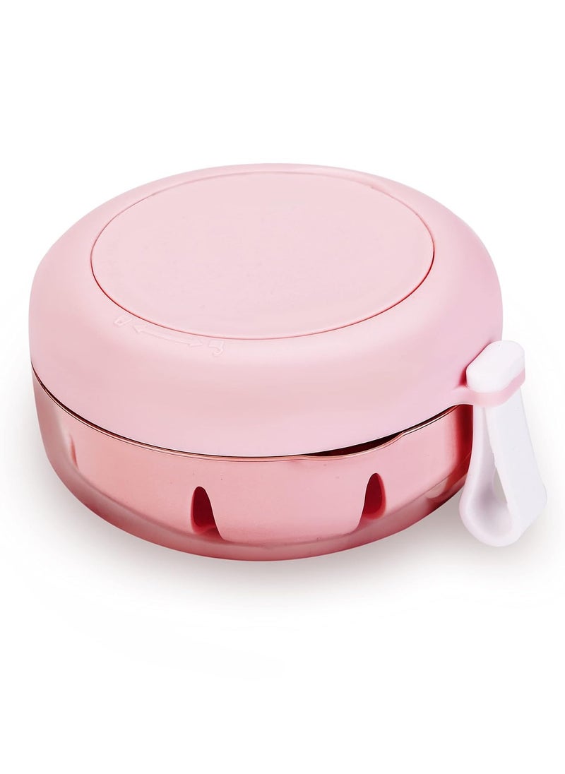 YCROJBK Denture Case, Definitely No-Leak Denture Bath Box for Traveling Perfectly, Denture Cup with Strainer & Magnetic Mirror,Completely Clean Care for Retainer, Mouth Guard, & Denture(PINK)  - Image 1