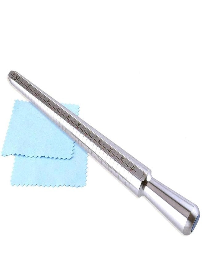 TOOLBUX Ring Sizer Stick/Ring Measurement Rod for Measuring Rings | Aluminium Ring Mandrel for Size 1–36, US 1–15, EU 41–76 | Durable Rust-Resistant Ring Size Measuring Tool - Image 1