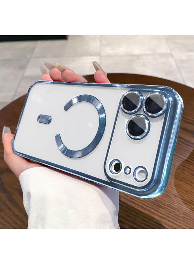 Denx Magnetic for iPhone 17 Pro Max Case Clear, [Compatible with Magsafe,Built-in Camera Lens Protector], Soft Slim Phone Case Cover for iPhone 17 Pro Max - Blue - Image 5