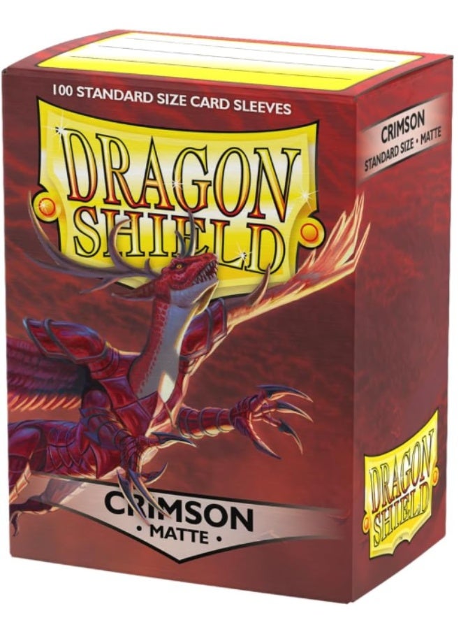 دراجون شيلد Arcane Tinmen ART11021 Dragon Shield Matte Crimson 100 Protective Sleeves - Image 2