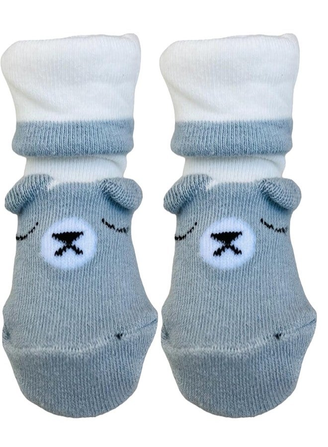 Bigbought Designer Comfortable & Soft Bootie Socks Shoes Prewalker for Boys/Girls/New Born Baby (0-6 Months) 6 PAIR - Image 3