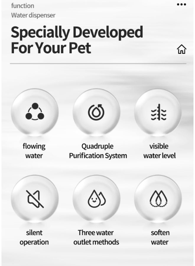 Pet Water Fountain, Automatic Circulating Cat Dog Water Dispenser, Electric Drinking Bowl with Filter & Constant Temperature - Image 2