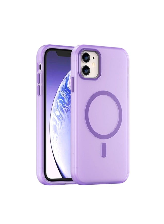 Drop-resistant, reinforced plastic back cover compatible with iPhone 11 - Purple - Image 1