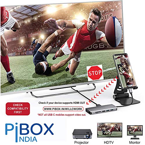 Pibox India USB C Hub Dock- 11 in 1 Dock, Aluminum Type C Adapter with 4K Hdmi, Vga, Ethernet 100Mbps Rj45, 4 USB 3.0, USB-C Power Delivery, 3.5Mm Audio, Tf/Sd Card Reader for Mac/Pc Port Silver - Image 3