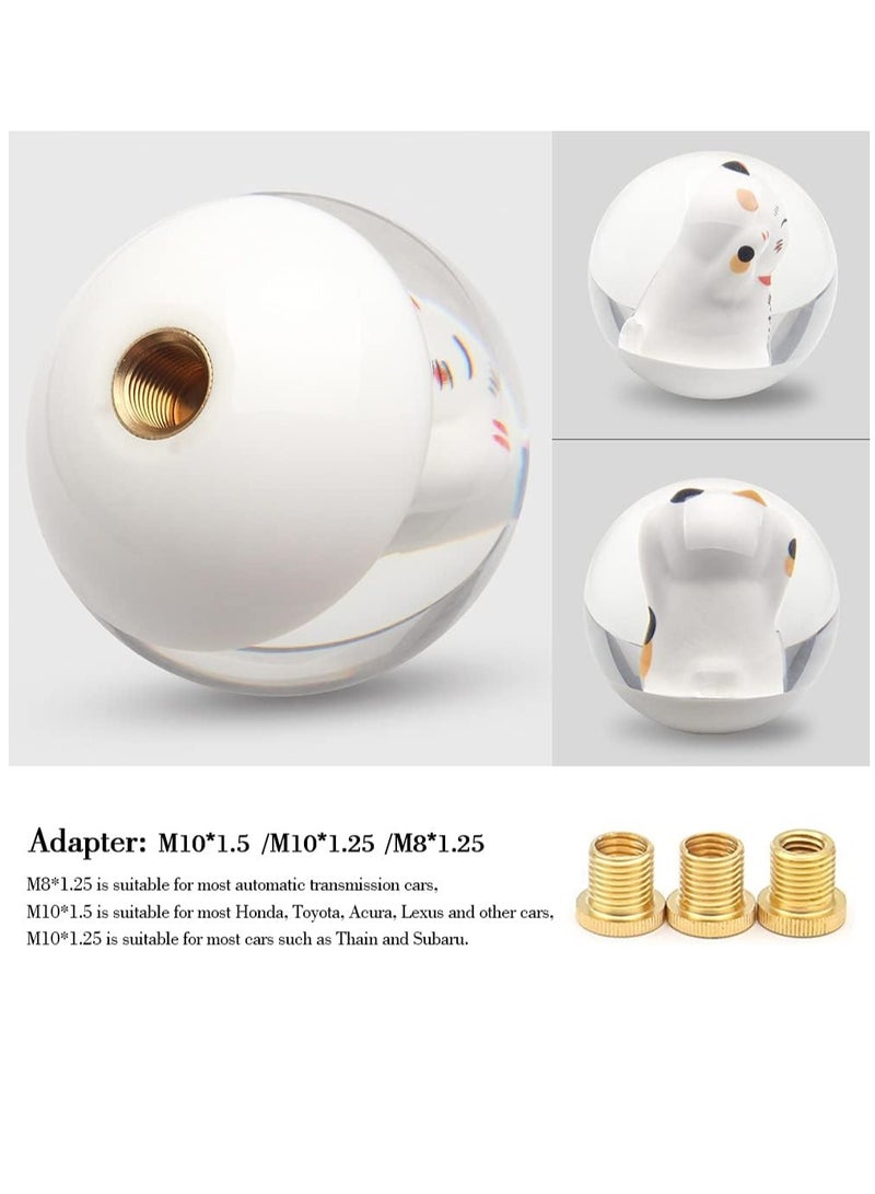 Zikra Shift Shifter knob, Universal Manual Lucky Cat Gear Shift Shifter knob, 4 5 6 Speed Round with M81.25, M101.25, M101.5 Adapter, 1 Pcs - Image 5