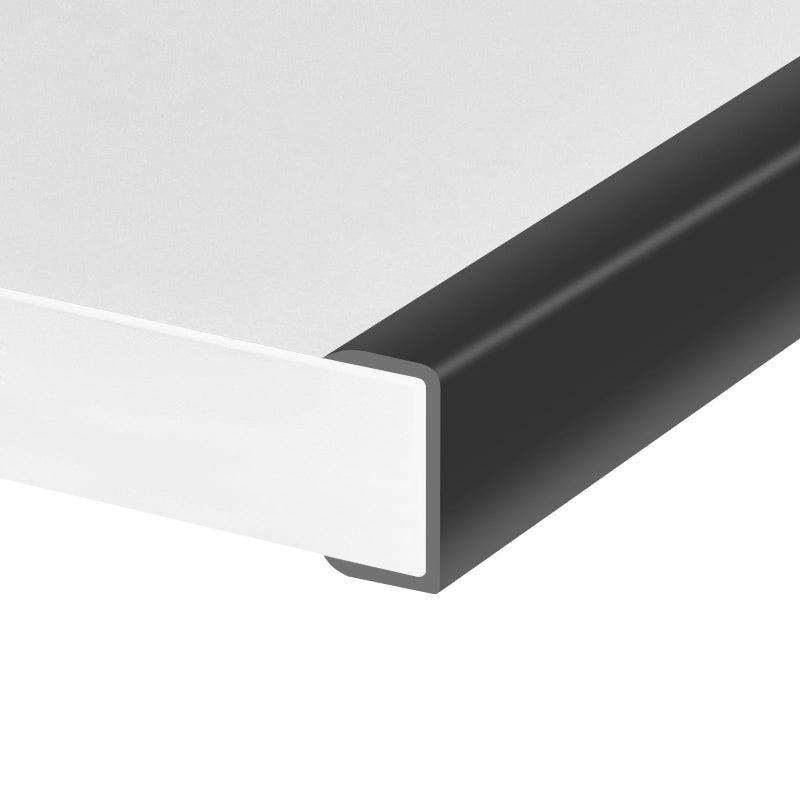 Protalwell Rubber Edge Trim, Self-Adhesive U Channel Edge Protector for Interior Door Side, Woods, Flexible U Shaped Peel and Stick Edge Banding, Furniture Edge Guard, Fit 1-3/8"(35mm), 10Ft, Black - Image 1