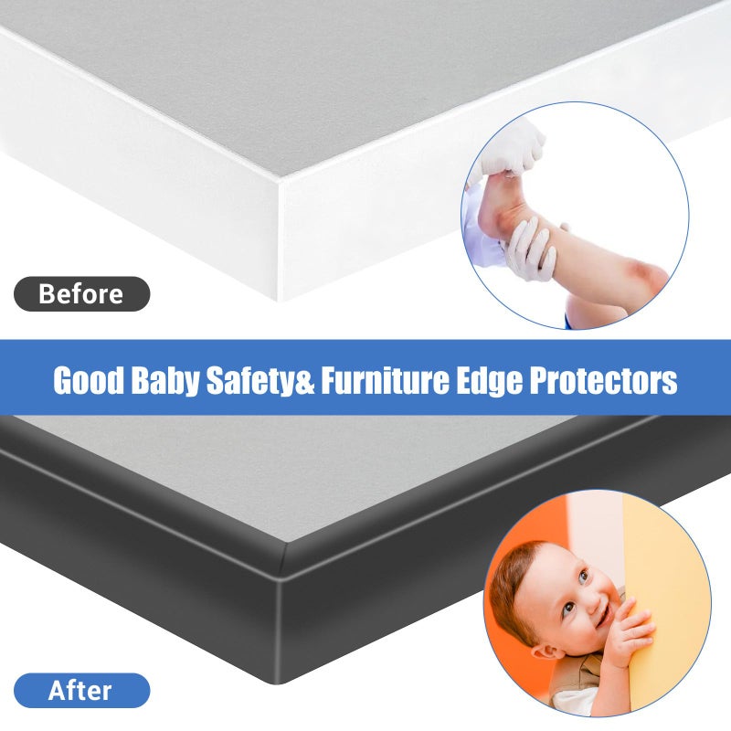 Protalwell Rubber Edge Trim, Self-Adhesive U Channel Edge Protector for Interior Door Side, Woods, Flexible U Shaped Peel and Stick Edge Banding, Furniture Edge Guard, Fit 1-3/8"(35mm), 10Ft, Black - Image 5