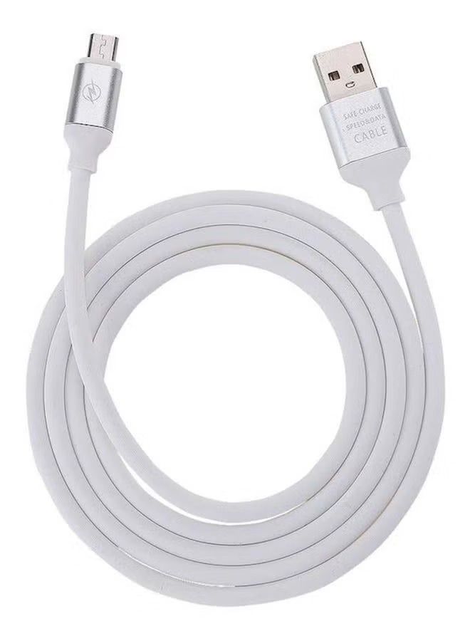 IAF Fast Charging Data Cable For Huawei , Samsung , Htc And All Micro Usb Devices , Rubber 1M 1.0meter White