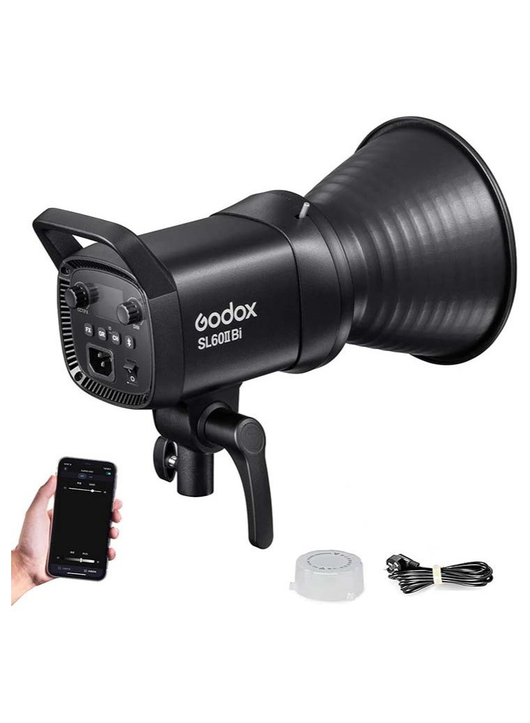Godox SL60IIBi Bi-Color LED Video Light,2800K-6500K,CRI96+ TLCI97+,Builtin 11 FX Effects,APP/2.4GWireless Control Adjust Brightness,Bowens Mount LED Continuous Output Lighting - Image 1