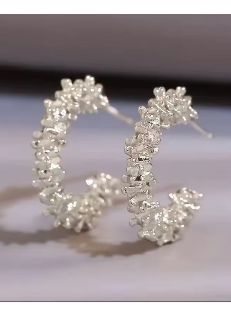 Dangle Charms Elegant & Trendy Silver Plated Earrings For Women - Image 3