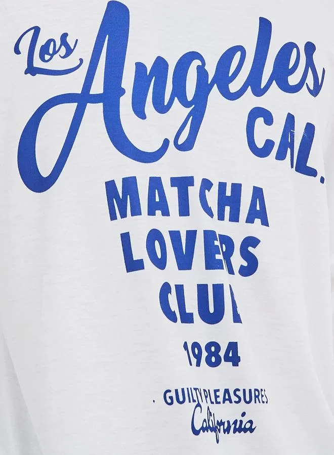 Styli Styli Slogan Print Round Neck Short Sleeve T-Shirt