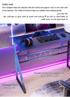 AnneFish K-Shaped Gaming Desk With Carbon Fiber Surface Small Corner Computer Desk Gamer Desk Home Pc Table Black 100X48X75 Cm  - Image 4