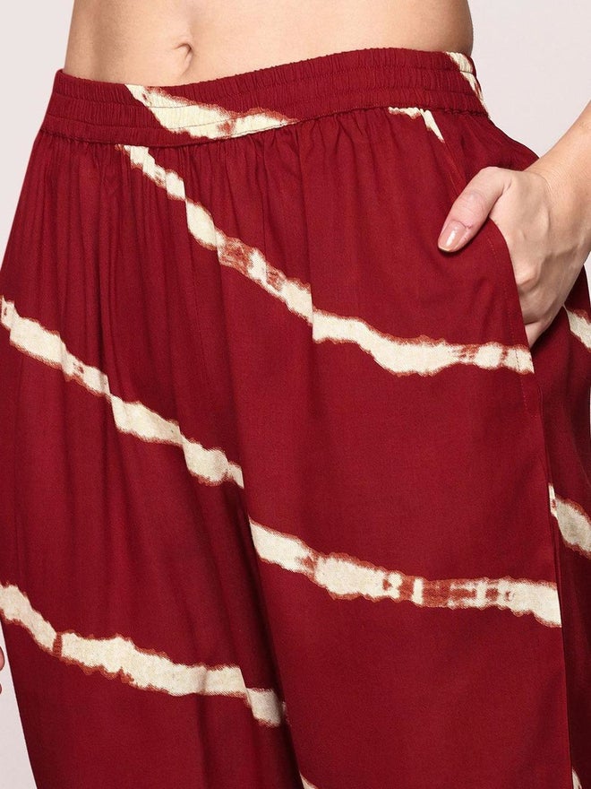 آي شين طقم كورتا بخصر أحمر مع بنطلون - Image 3