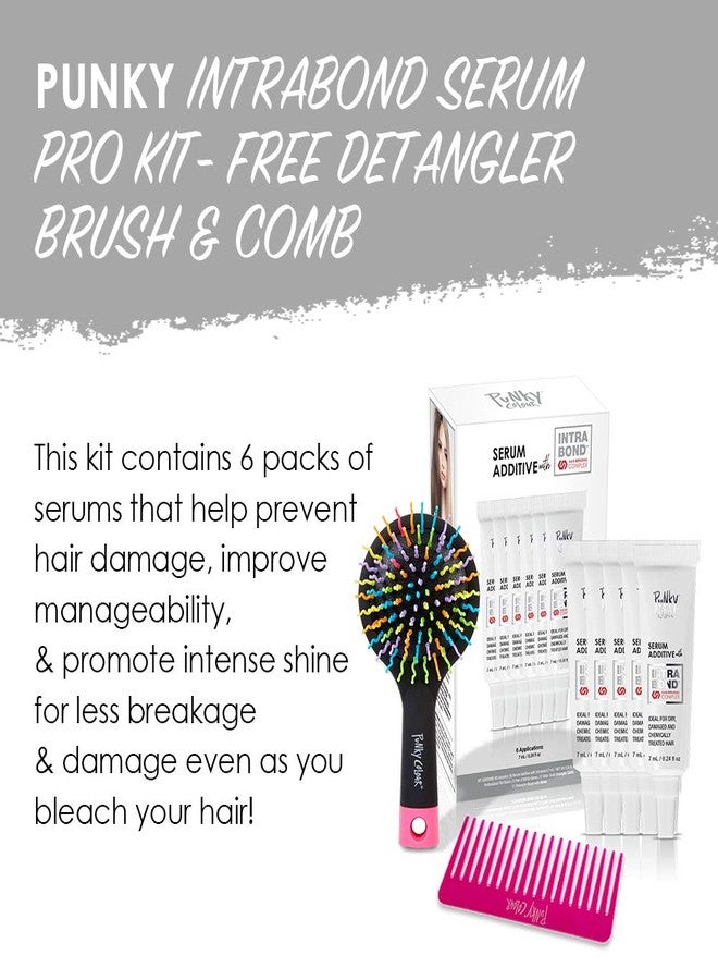 Punky Professional Kit Serum Additive with Intrabond Hair Repairing Complex, w/Free Detangler Brush & Comb, 6 Applications - Image 3