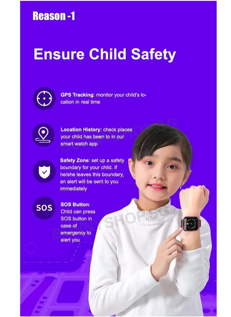 AROAQ - 4G Kids Smart Watch With Whatsapp App, GPS Tracker, SOS Button, Video Call, Google Translate and More - Image 1